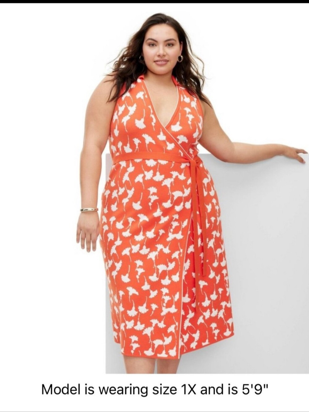 DVF for Target Collared Sleeveless Ginkgo Cherry Tomato Sweaterknit Wrap Dress